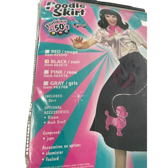 Poodle Skirt PINK Adult Size 14/16 Retro Costume Flirty 50s Look Fun Vintage Sty - Picture 2 of 6